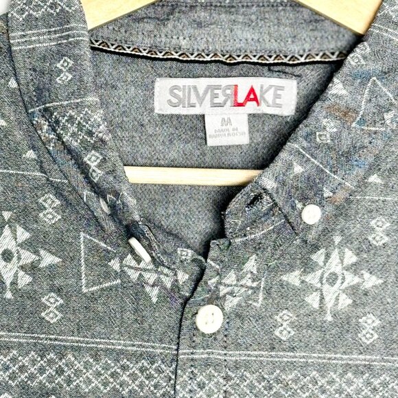 Silverlake Short Sleeve Button Down Southwestern Print Cotton Shirt Sz Medium - Picture 3 of 7